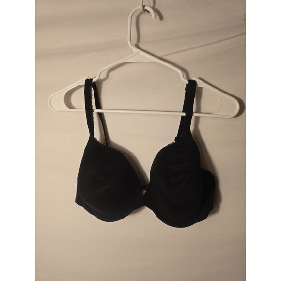 Victorias Secret Lined Demi Bra Black Lacy Underwire Size 36D - Picture 1 of 2